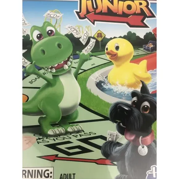 Monopoly Junior Kids Games Hasbro Gaming 5+ T-Rex Scottie Penguin Ducky NEW - Picture 8 of 8